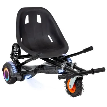 Hoverboard Paquet Go-Kart, Noir, avec Double Suspension, 6.5 pouces, Regular Carbon PRO 4Ah, pour enfants et adultes