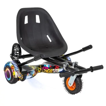 Hoverboard Paquet Go-Kart, Noir, avec Double Suspension, 6.5 pouces, Regular HipHop PRO 4Ah, pour enfants et adultes