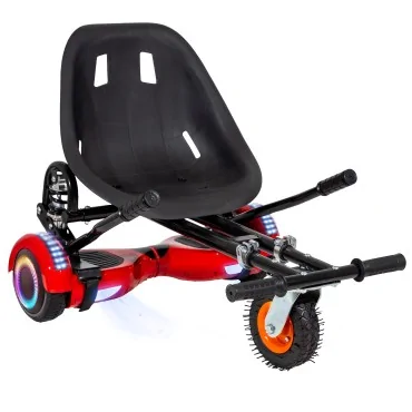 Hoverboard Paquet Go-Kart, Noir, avec Double Suspension, 6.5 pouces, Regular Red PRO 2Ah, pour enfants et adultes