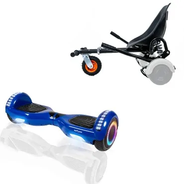 Hoverboard Paquet Go-Kart, Noir, avec Double Suspension, 6.5 pouces, Regular Blue PRO 4Ah, pour enfants et adultes