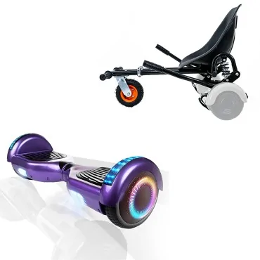 Hoverboard Paquet Go-Kart, Noir, avec Double Suspension, 6.5 pouces, Regular Purple PRO 4Ah, pour enfants et adultes