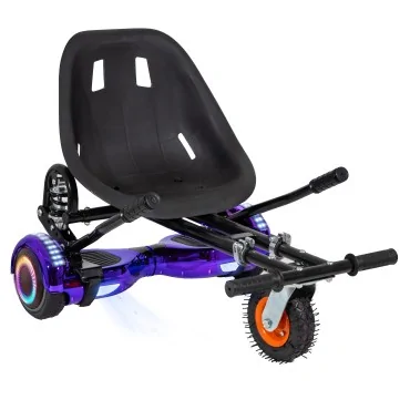 Hoverboard Paquet Go-Kart, Noir, avec Double Suspension, 6.5 pouces, Regular ElectroPurple PRO 2Ah, pour enfants et adultes