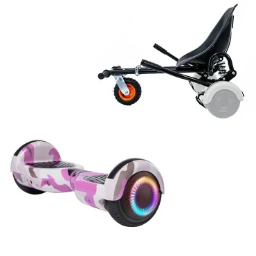 Hoverboard Paquet Go-Kart, Noir, avec Double Suspension, 6.5 pouces, Regular Camouflage Pink PRO 4Ah, pour enfants et adultes