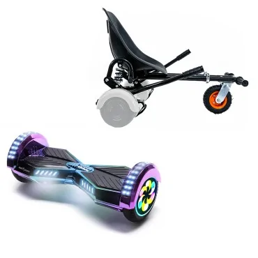 Hoverboard Paquet Go-Kart, Noir, avec Double Suspension, 8 pouces, Transformers Dakota PRO 4Ah, pour enfants et adultes